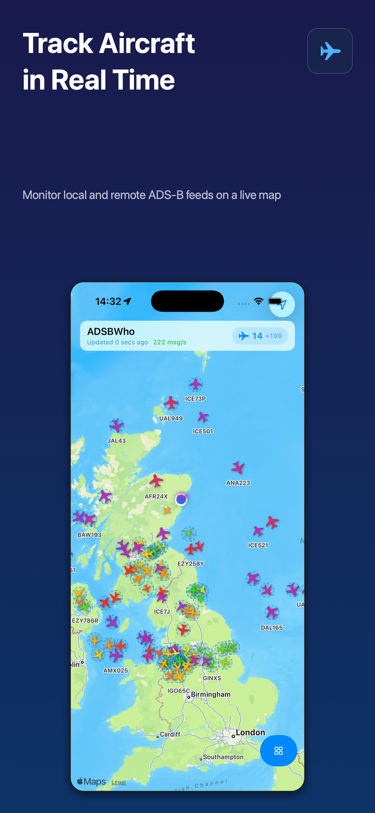 ADSBWho live aircraft map