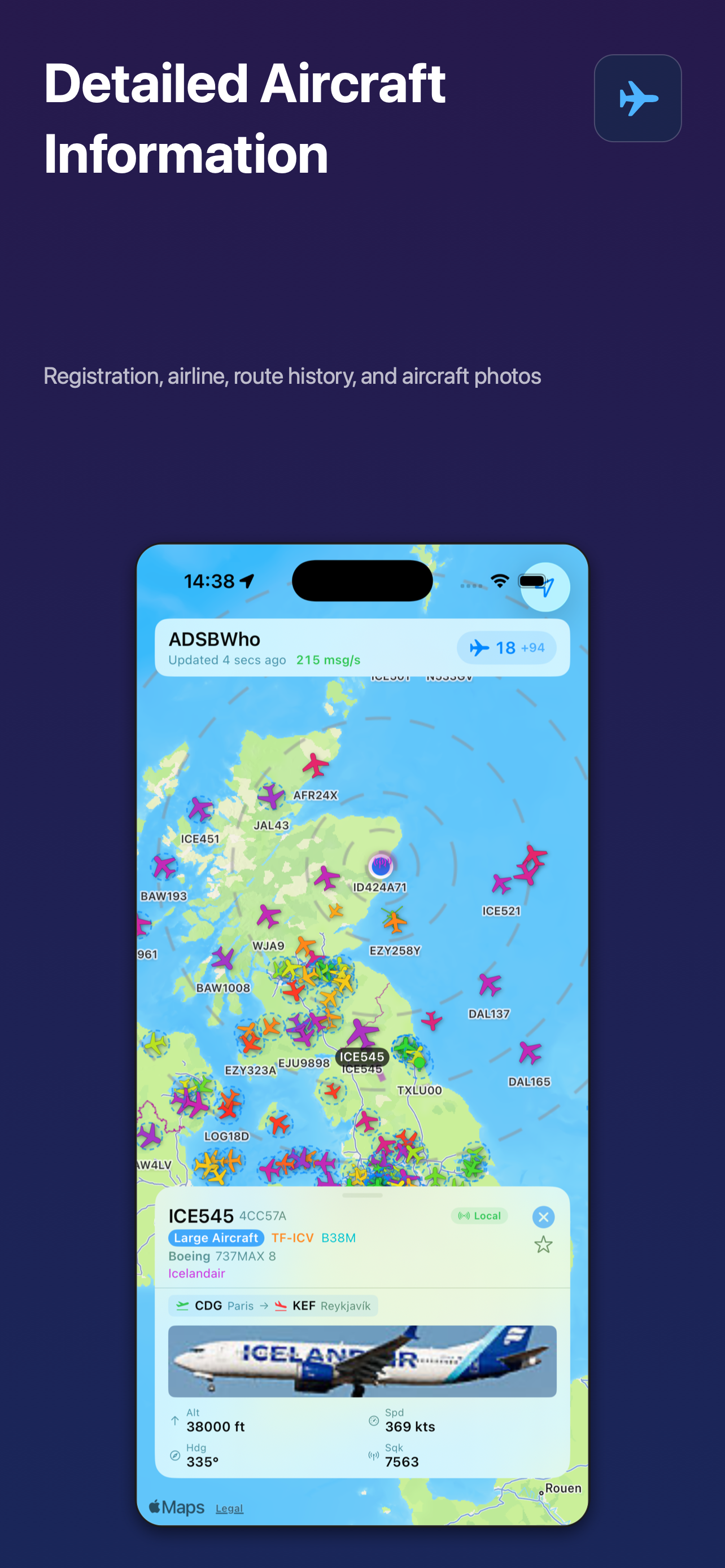 ADSBWho aircraft detail